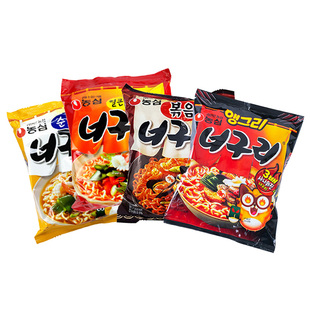 韩国进口农心小浣熊乌冬面辣味泡面海带乌龙拉面方便面 满5袋包邮