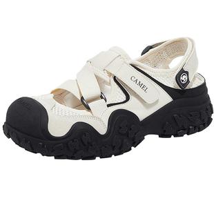 骆驼女鞋丑萌鞋女2025夏新款休闲户外登山鞋松紧带溯溪鞋运动凉鞋