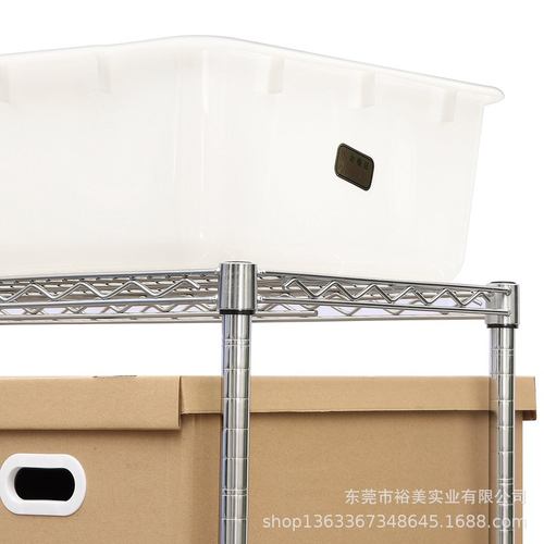 1外贸货架镀铬线网不锈钢置物架收纳周转架NSF车防静电物料移动可
