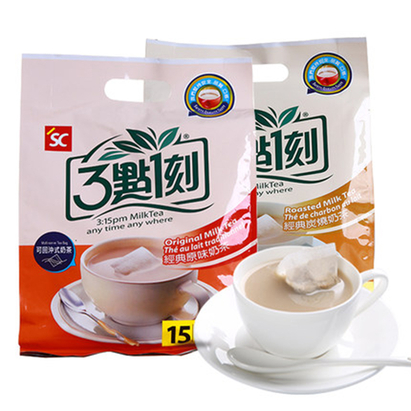 三点一刻奶茶300g*2袋3点1刻台湾原味炭烧伯爵玫瑰奶冲饮茶包袋装