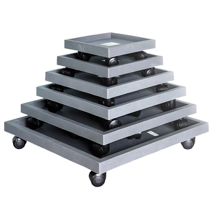 正方形移动轮托盘钢化加厚加深超大承重底座带轮移动底托盆景盆垫