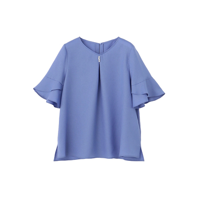 any SiS温柔气质接触冷感UV防护速干顺滑聚酯喇叭袖衬衫女ONWARD