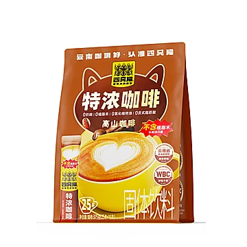 四只猫！蓝山特浓拿铁卡布奇诺咖啡25条