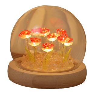 玫瑰花小夜灯手工diy材料花束生日礼物送女生女友情侣高级感小众