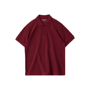 POLO衫男短袖T恤翻领宽松日系全棉有领半袖夏纯色黑白带领保罗衫