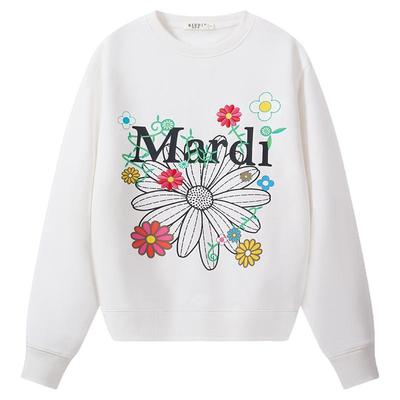 MARDI女士雏菊刺绣圆领印花卫衣