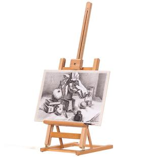 桌面画架台式画板架美术生专用小素描板儿童画画工具套装油画架榉木架子4k绘画可折叠支架式桌上便携迷你支架