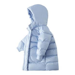 moomoo童装女童甜美长款羽绒服秋冬新款儿童防风防水保暖90鸭绒服