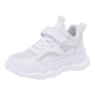 男童小白鞋2026夏季透气网面儿童单网鞋女童白色跑步鞋儿童运动鞋
