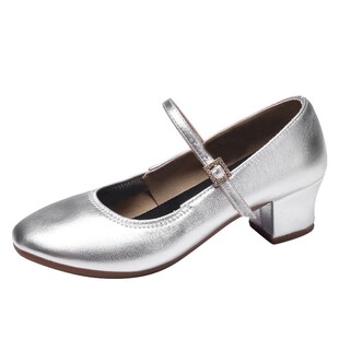 中老年广场舞蹈鞋女透气软底外穿中跟跳舞鞋夏季新款室外爵士舞鞋