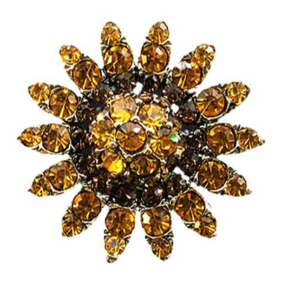 米小图复古满钻太阳花胸针