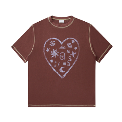 roaringwild爱心图腾印花短袖