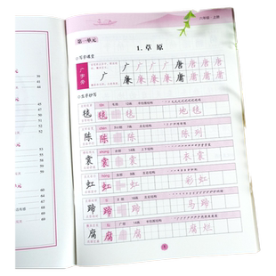 六年级上册语文字帖 人教版写字课课练语文教材同步练字帖 专项训练小学上学期描红本练字正楷书法硬笔部编版行楷小学生专用练习册