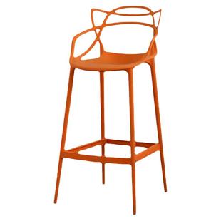 户外高脚凳子靠背吧台凳北欧设计师蔓藤吧椅创意家用塑料酒吧椅子