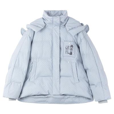 KEIKO可拆卸羽翼短款连帽棉服女