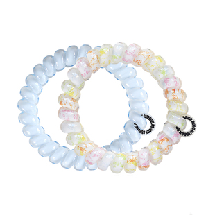 新款电话线发圈加粗高弹力发绳TT圈高级感人鱼姬头绳无痕皮筋女L