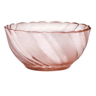 粉红碗盘碟水杯套装法国进口多莱斯钢化玻璃餐具家用耐热环保无铅