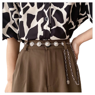 法式珍珠腰链女士高级感时尚百搭装饰皮带收腰配裙子衬衫配饰裤链
