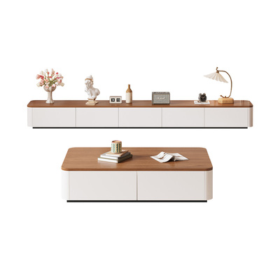 实木电视柜茶几组合胡桃电视地柜