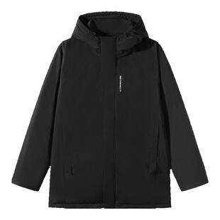 2024冬季品GXG男士纯色休闲百搭连帽中长款羽绒服男外套鸭绒