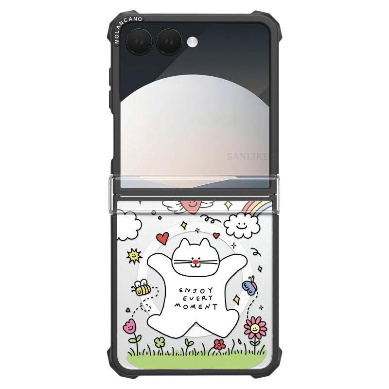 韩国molancano潮牌网红三星折叠手机壳磁吸可爱猫咪兔子适用Galaxy Z Flip7透明全包防摔6保护套5新款外壳ins