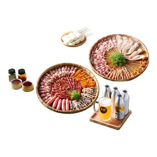 木屋烧烤食材半成品4-6人家庭露营户外烧烤自助鸡肉羊肉串套餐