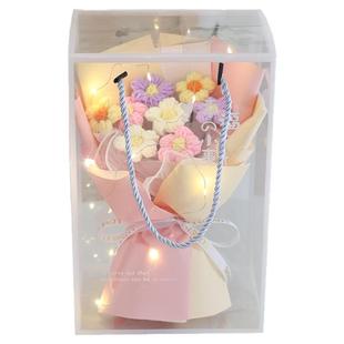 创意手工针织泡芙花礼盒女友闺蜜生日礼物花束公司员工福利礼品