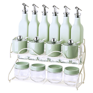 调料盒厨房家用组合套装高颜值陶瓷盐味精调味瓶罐玻璃密封收纳盒