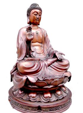 台湾祥狮纯铜大日如来背光佛像