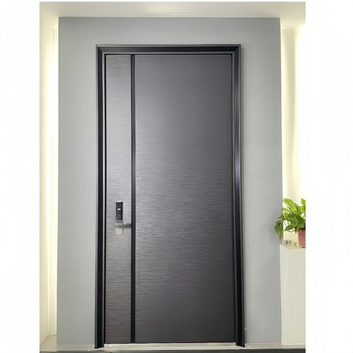 1.5锌合金门框铝条镶嵌磁吸不锈钢连体锁防盗门入户门铸铝门大门