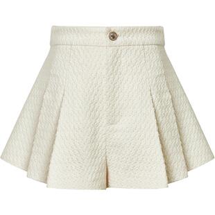 商场同款糖力 甜辣百褶裙裤 高腰显瘦编织小香风阔腿短裤女春秋季