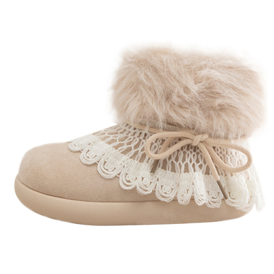 厚底加绒加厚毛毛雪地靴女款2025新款防水防滑靴冬天保暖东北棉鞋