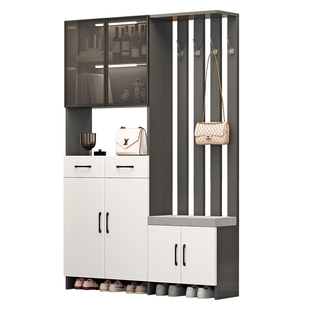 实木入户玄关柜屏风隔断客厅酒柜现代简约门厅鞋柜轻奢靠墙收纳柜