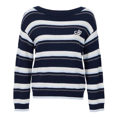 SEASON HIGH26春新款女装针织衫内搭毛衣海军风条纹上衣S26113003