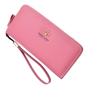 2026新女士钱包长款时尚真皮拉链式大容量放手机装卡手拿零皮夹子