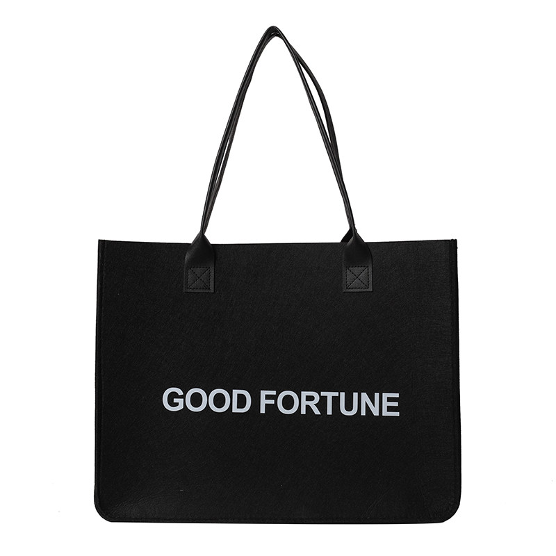 新款自制毛毡包大容量加厚购物袋时尚单肩手提女包百搭手提袋定制