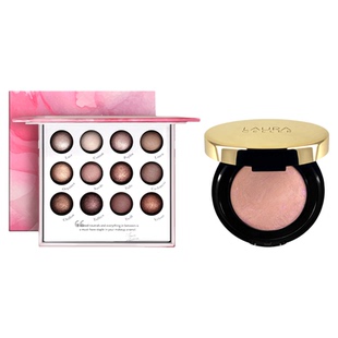 【哑光丝绒12色眼影盘套装组合】Laura Gelle烘焙腮红高光粉饼