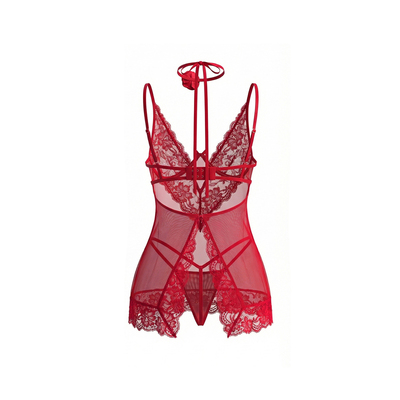 似欲性感透明红色蕾丝qq内衣文胸