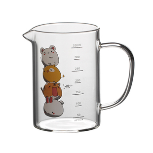 量杯带刻度家用耐热玻璃杯水杯带手柄儿童刻度牛奶早餐杯子咖啡杯