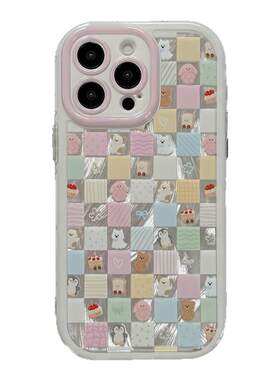 羽纱九宫格Jellycat卡通适用苹果17手机壳iphone16promax新款15pro防摔13超好看女款12可爱小众14pro全包软壳