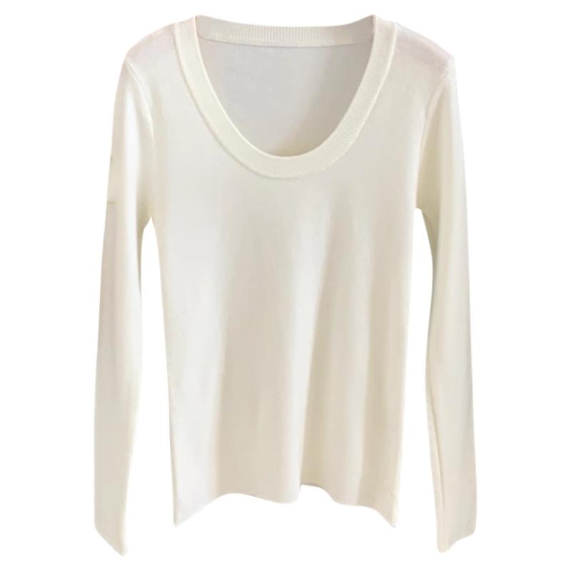 休闲风纯色简约U领打底衫女2025秋季新款时尚百搭弹力修身长袖T恤