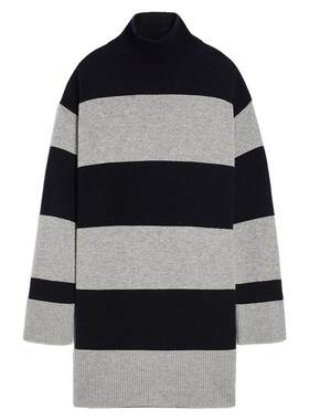 【季末甄选】 MaxMara 女装羊毛羊绒条纹连衣裙9321025106