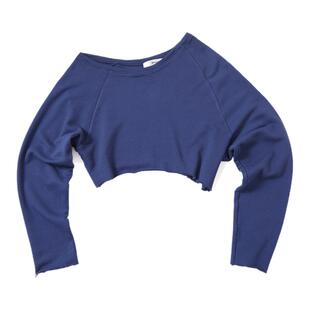 Medium Well 2026春夏新款轻薄斜肩短款卫衣女简约百搭长袖上衣