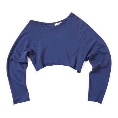 Medium Well 2026春夏新款轻薄斜肩短款卫衣女简约百搭长袖上衣