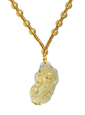 貔貅吊坠男士皮休情侣天然黄水晶