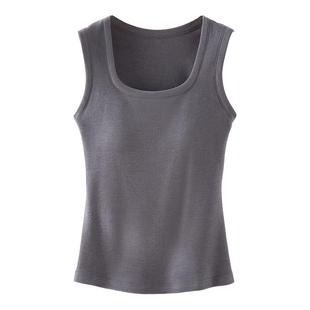 发热德绒保暖内衣吊带背心女士2025新款方领带胸垫打底衫冬季内搭