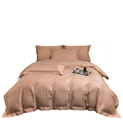 高端全棉贡缎夹棉床盖四件套