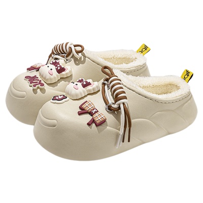 萌趣小兔棉拖鞋居家室内防滑外穿