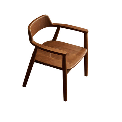 北欧实木餐椅扶手洽谈书桌靠背椅