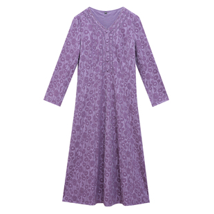 洋气妈妈秋冬装连衣裙大码阔太太打底裙中老年女装优雅过膝长裙子